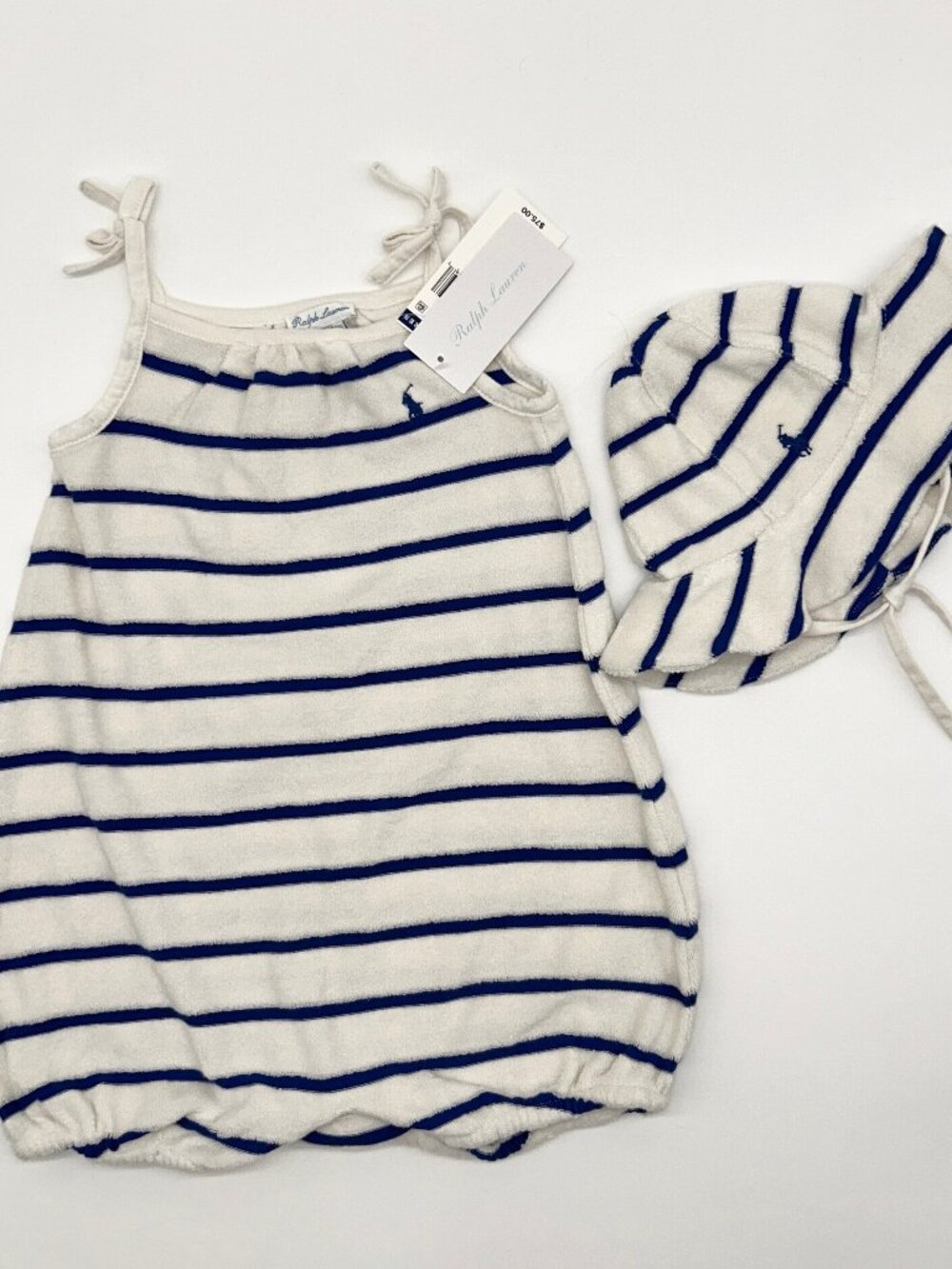 Ralph Lauren Girls 18M 2pc Sleeveless Romper Set NWT